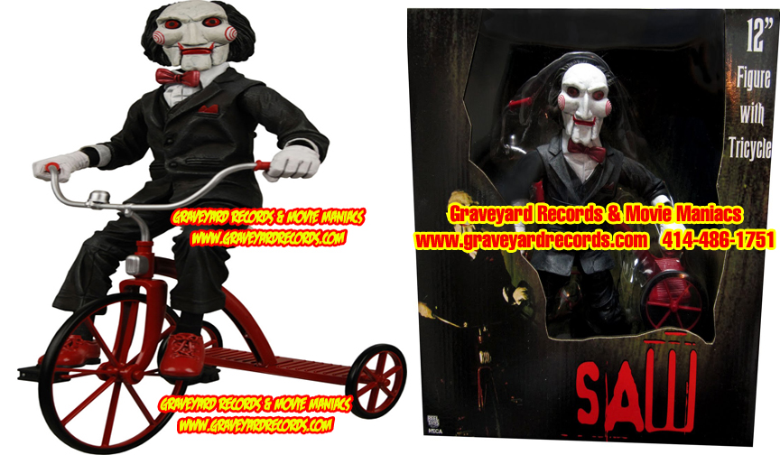 12" NON-TALKING Saw Billy the Puppet with Tricycle Figure